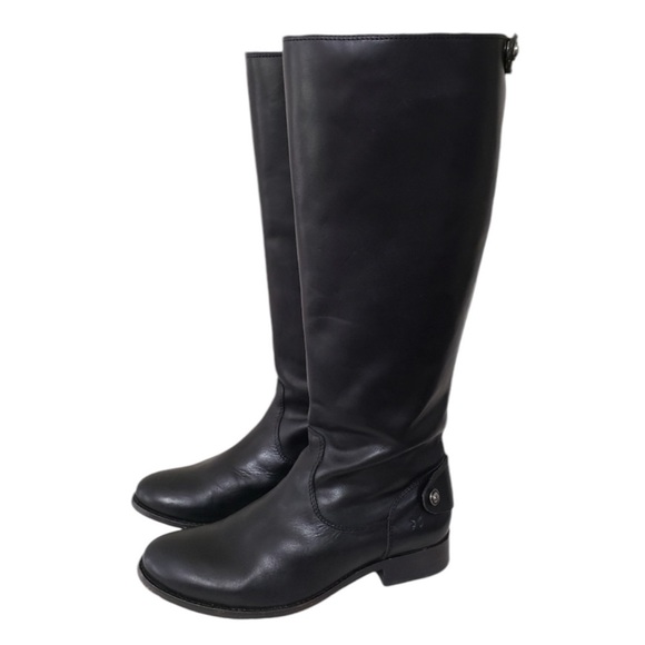 FRYE Melissa Button / Zip Back Leather Boots in Classic Black Size 6.5 - Picture 3 of 7